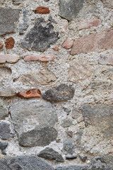 Fondo de piedra, ladrillo y cemento.