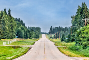 Empty highway in rural Alberta