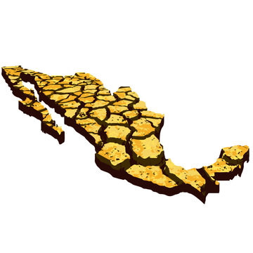 mapa de M&eacute;xico sequ&iacute;a 