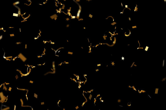 luxury gold confetti particles overlay