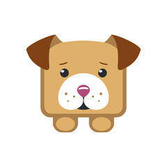 Obraz premium Dog square vector icon. Flat symbol on white background
