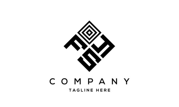 creative square FYS three latter logo vector