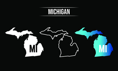 Abstract Michigan State Map Design