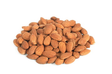 Almonds nut isolated on white background.