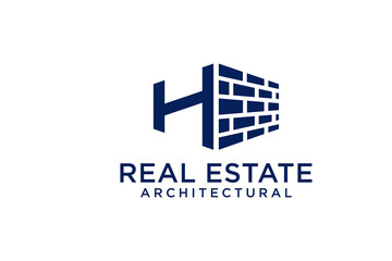 Letter H for Real Estate Remodeling Logo. Construction Architecture Building Logo Design Template Element.