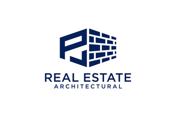 Letter P for Real Estate Remodeling Logo. Construction Architecture Building Logo Design Template Element.