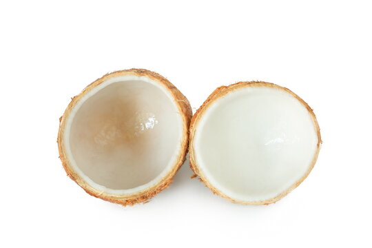 Young coconut isolated on white background.