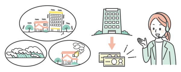 illustration of earthquake and insurance