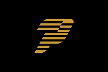 Letter P logo design vector. Monogram type P illustration concept logo. Font type logo design for business company.