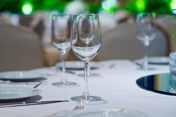 empty glass water on the table
