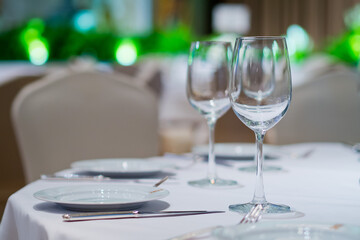 empty glass water on the table
