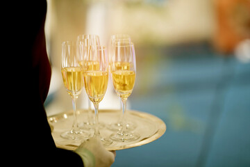 white wine with blur background
