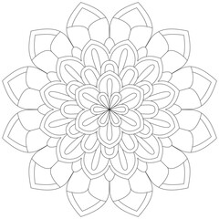 Leaf Flower Petal Coloring Mandala Art Simple Graphic Shape Vector Floral Oriental Outline Vintage Decorative Elements Pattern Illustration Islam Arabic Indian Turkish Mystic Religion Morals Lotus