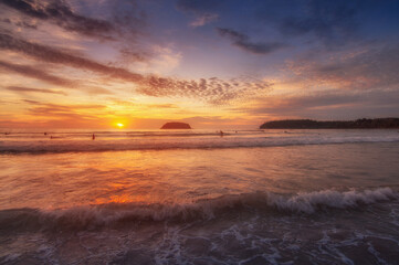 Fototapeta na wymiar Sunset in Kata Beach, Phuket, Thailand
