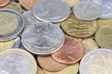 Coins, currency all over the world