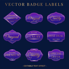 Set of luxury golden badges and stickers