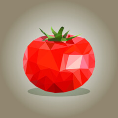 abstract tomato. healthy food. the tomato is drawn in the style of triangulation