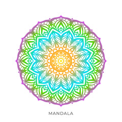 colorful gradient mandala round symmetrical decoration