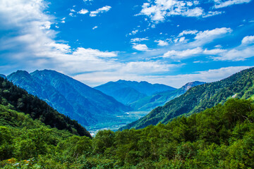 長野県　岳沢キャンプ場から望む絶景