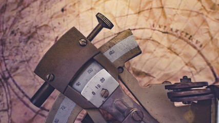 A sextant is a marine navigation instrument which is used to measure the angle between two objects.