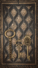Vintage Skeleton Keys On Book