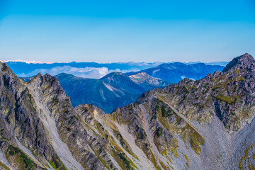 長野県　前穂高岳山頂から望む絶景　