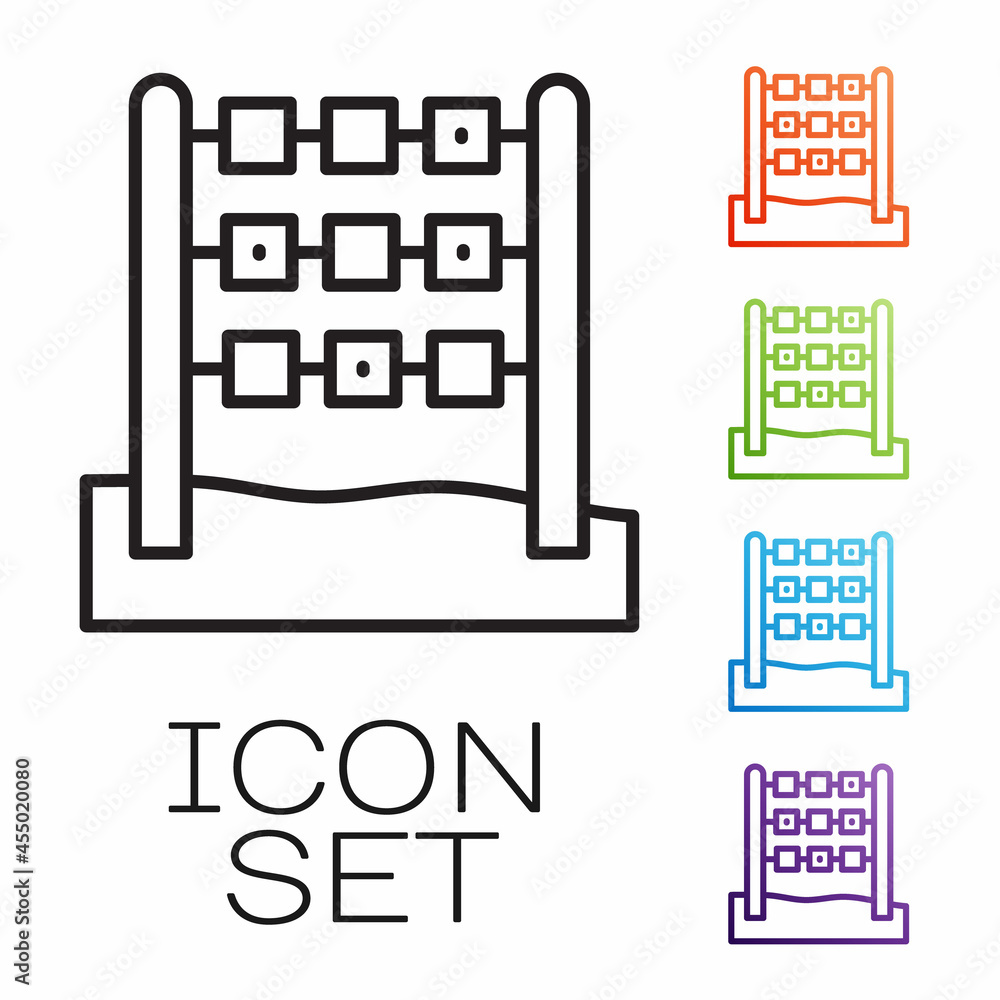 Poster black line tic tac toe game icon isolated on white background. set icons colorful. vector