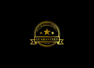 Obraz premium the logo for the best product with a star and using a beautiful gold texture