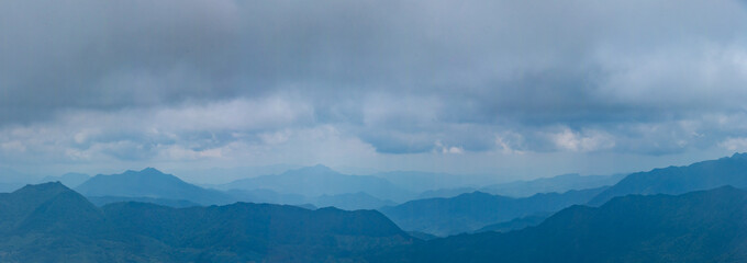 Mountains in traditional Chinese landscape painting.