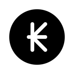 Obraz premium Illustration vector graphic icon of Laos Kip currency. Solid Style Icon. Vector illustration isolated on white background. Perfect for website or application design.