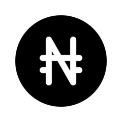Illustration vector graphic icon of Nigeria Naira currency. Solid Style Icon. Vector illustration isolated on white background. Perfect for website or application design.