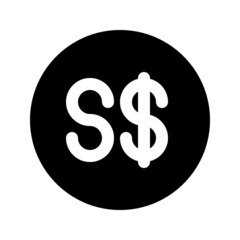 Obraz premium Illustration vector graphic icon of Singapore Dollar currency. Solid Style Icon. Vector illustration isolated on white background. Perfect for website or application design.