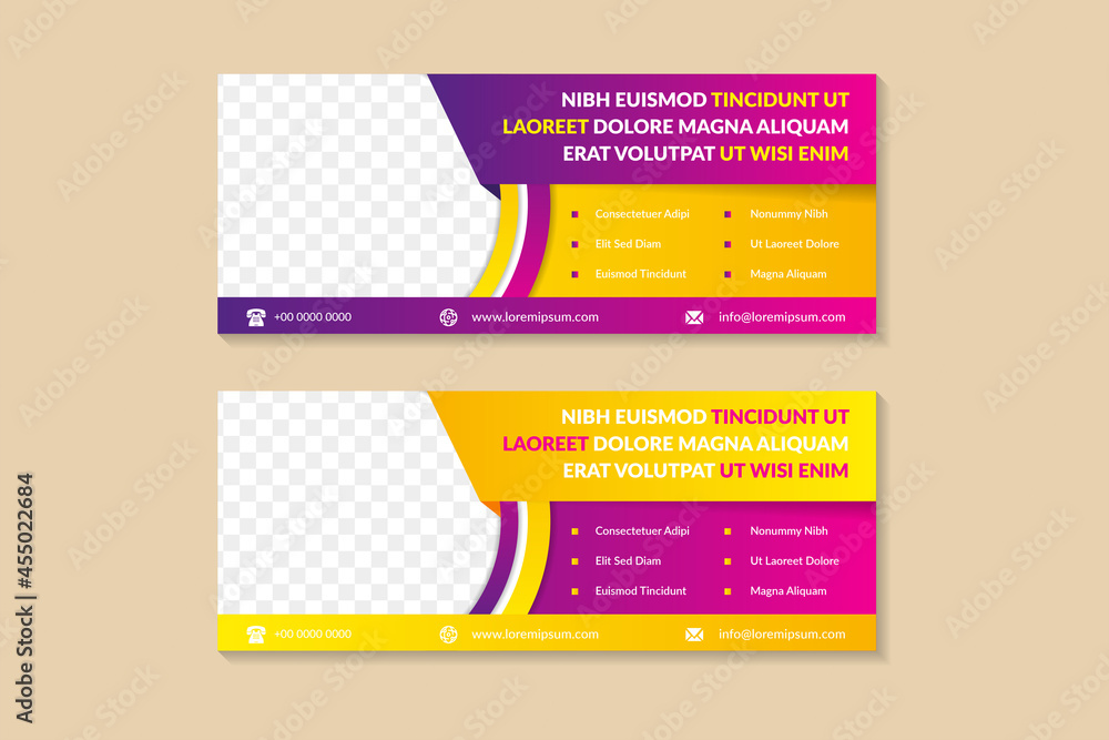 Poster vector abstract design banner web template. combination yellow, pink and blue gradient colors for ba