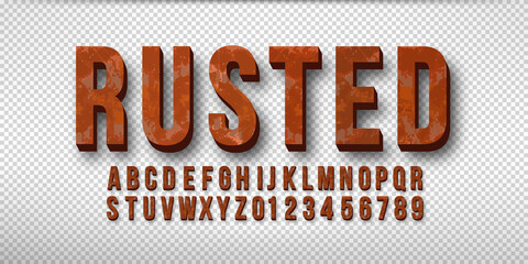 Rust 3d font vector - 455023420