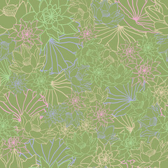 Colorful lotus flower seamless pattern background. Perfect for fabric, scrapbooking and wallpaper projects.