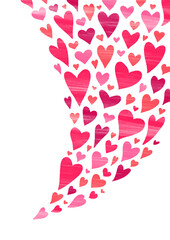 手描きのハート ピンク