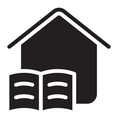 home learning glyph icon