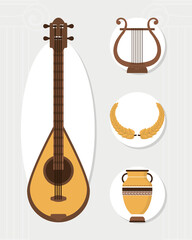 greek instrument and symbols
