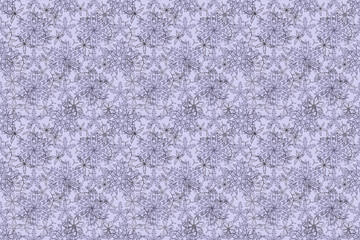 Seamless pattern with interesting doodles on colorfil background. Pano. Raster illustration.