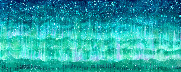 オーロラの林