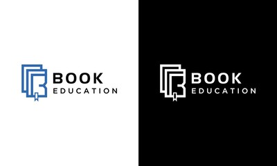 logo design the letter B and book vector template.