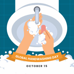 Global hand washing day event illustration