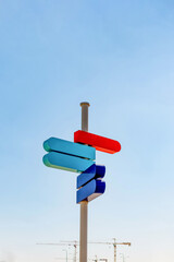 Clean blank of road sign on the sky.