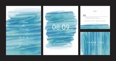 Set of Wedding Invitation, floral invite, thank you, rsvp rustic card design with gold foil decoration. Vector elegant modern template, trendy cover, graphic poster, retro brochure, design template