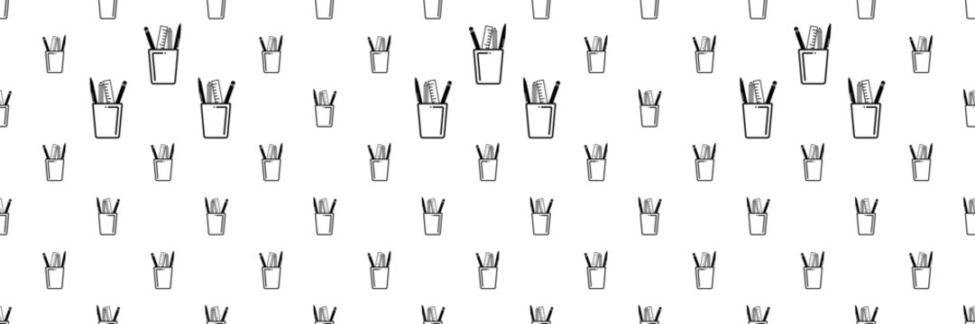 Pen Holder Icon Seamless Pattern M_2109001