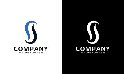 Initial Letter S Logo. Blue Overlay Double Water Drops isolated on White Background. Usable for Business, Healthcare, Medical and Nature Logos.