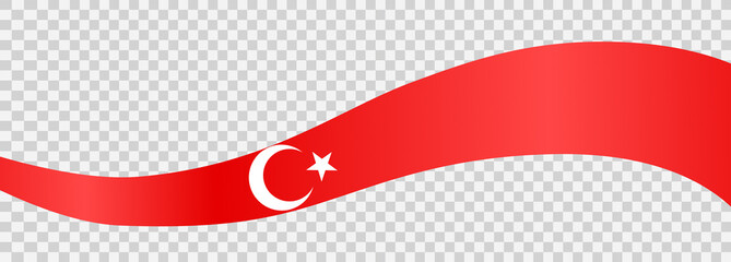 Waving flag of Turkey isolated  on png or transparent  background,Symbol of Turkey,template for banner,card,advertising ,promote, vector illustration top gold medal sport winner country - obrazy, fototapety, plakaty