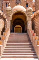 The main entrance to the Al-Sahaba Mosque in Sharm El Sheikh