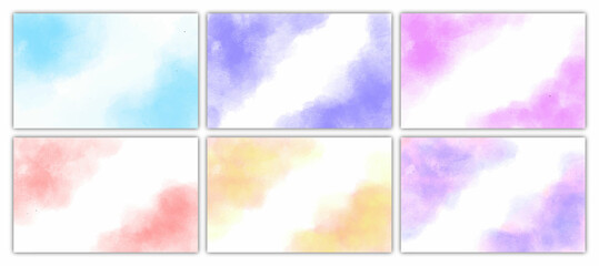 set of bright colorful vector watercolor background for poster, brochure or flyer