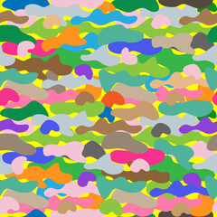 Camouflage baby pattern background Painted rainbow splash stone cloud logo icon sign Cartoon cute children's doodle design Fashion print clothes apparel greeting invitation card cover flyer poster ad